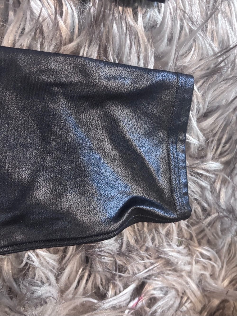 Spanx Black Faux Leather Legging High Rise Stretchy Size XL - Picture 7 of 8